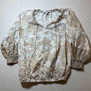 Liverpool Los Angeles Beige floral long sleeve top Small